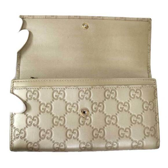 Gucci Bi fold Wallet GG Gucci Guccissima Line Leather Gold - Picture 5 of 8